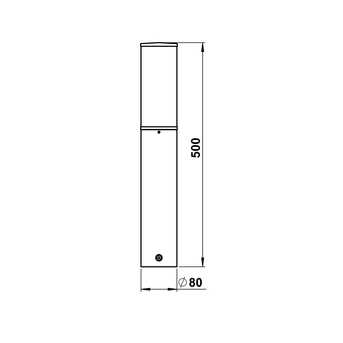 Albert Leuchten 690506 Sockelleuchte, Maßzeichnung