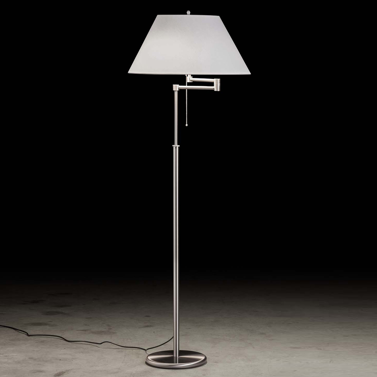 Holtkötter 2541 Stehleuchte, Nickel matt, Chintz weiß