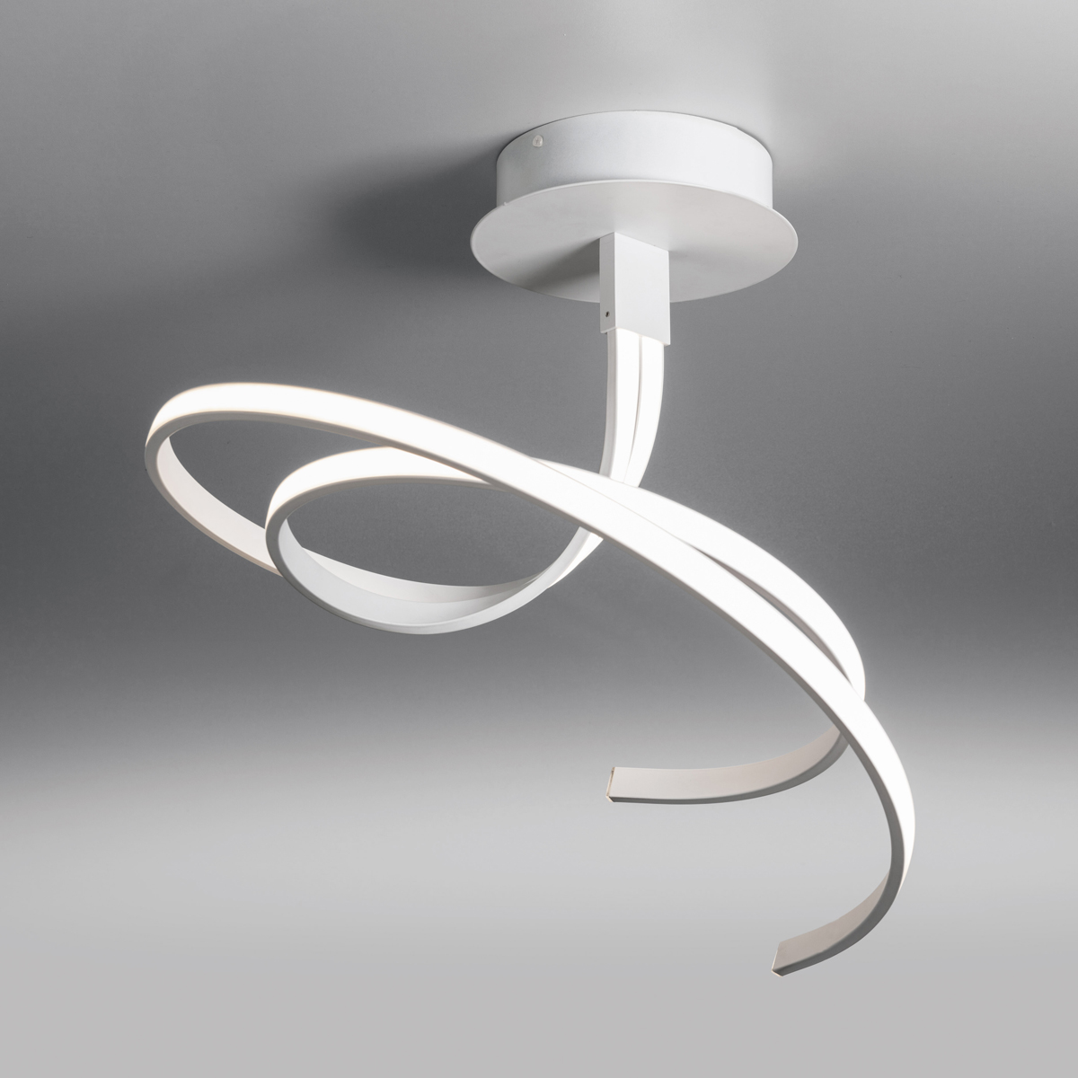 LupiaLicht Curl LED Deckenleuchte, Rückläufer, weiß