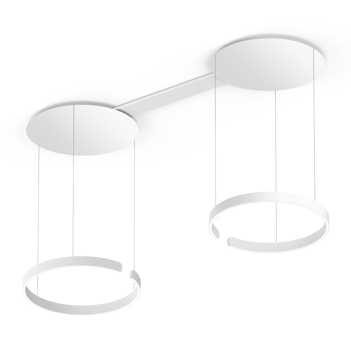 Occhio Mito sospeso due 60 var wide LED Pendelleuchte, variabel, weiß matt
