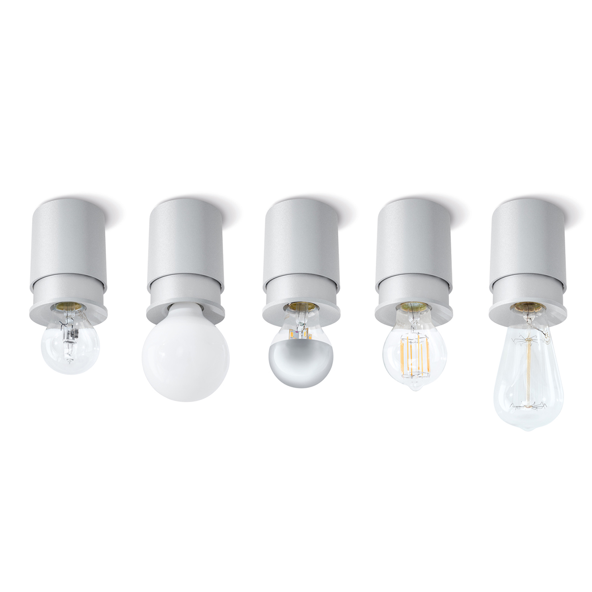 Twister Lighting Twister Classic Wand- / Deckenleuchte, Silber, Bestückung mit unterschiedlichen E27-Leuchtmitteln möglich (nicht inbegriffen)