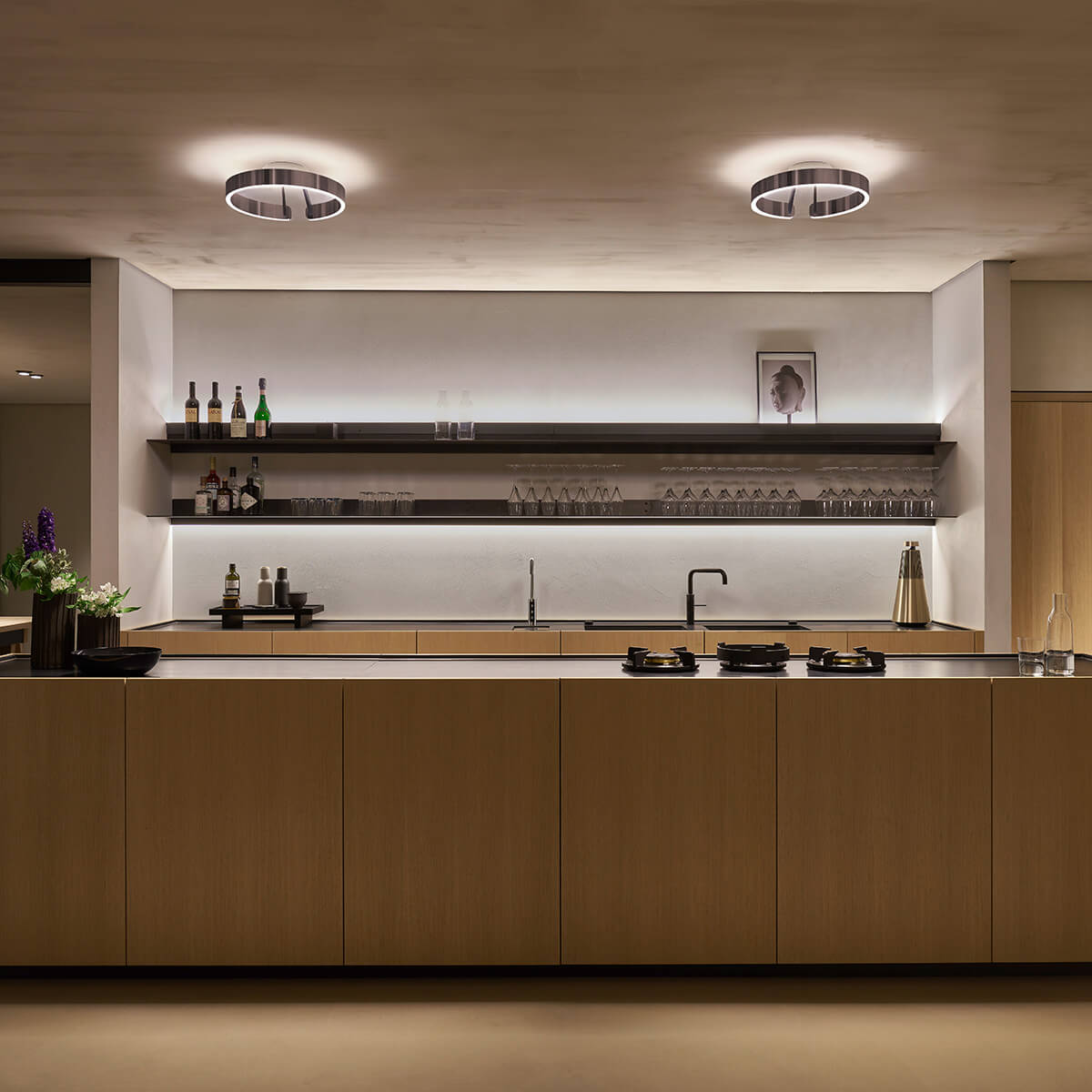 Occhio Mito aura 40 wide LED Wand- / Deckenleuchte, Base: weiß matt, phantom