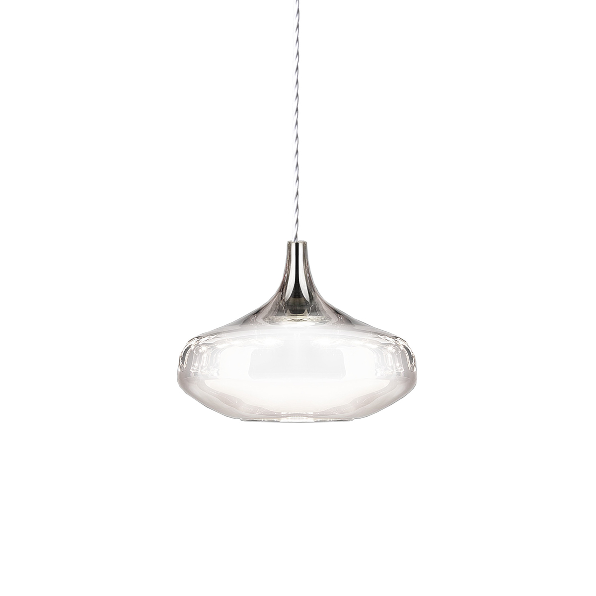Lodes Nostalgia Glas Large LED Pendelleuchte Chrom - Kristallglas