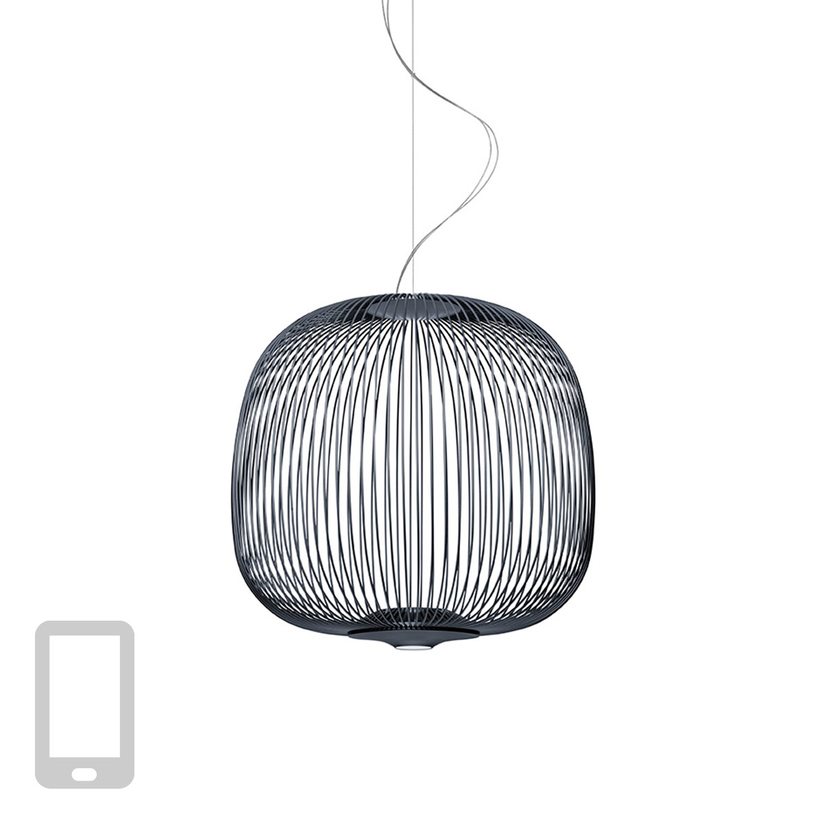 Foscarini Spokes 2 Midi MyLight LED Sospensione, grafite (grafit)