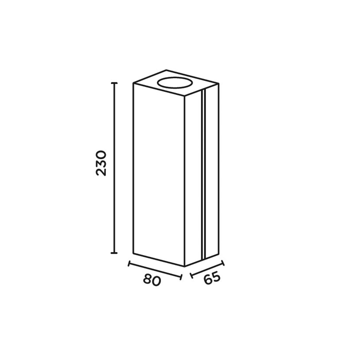IP44.DE Cut LED Außenwandleuchte, Maßzeichnung