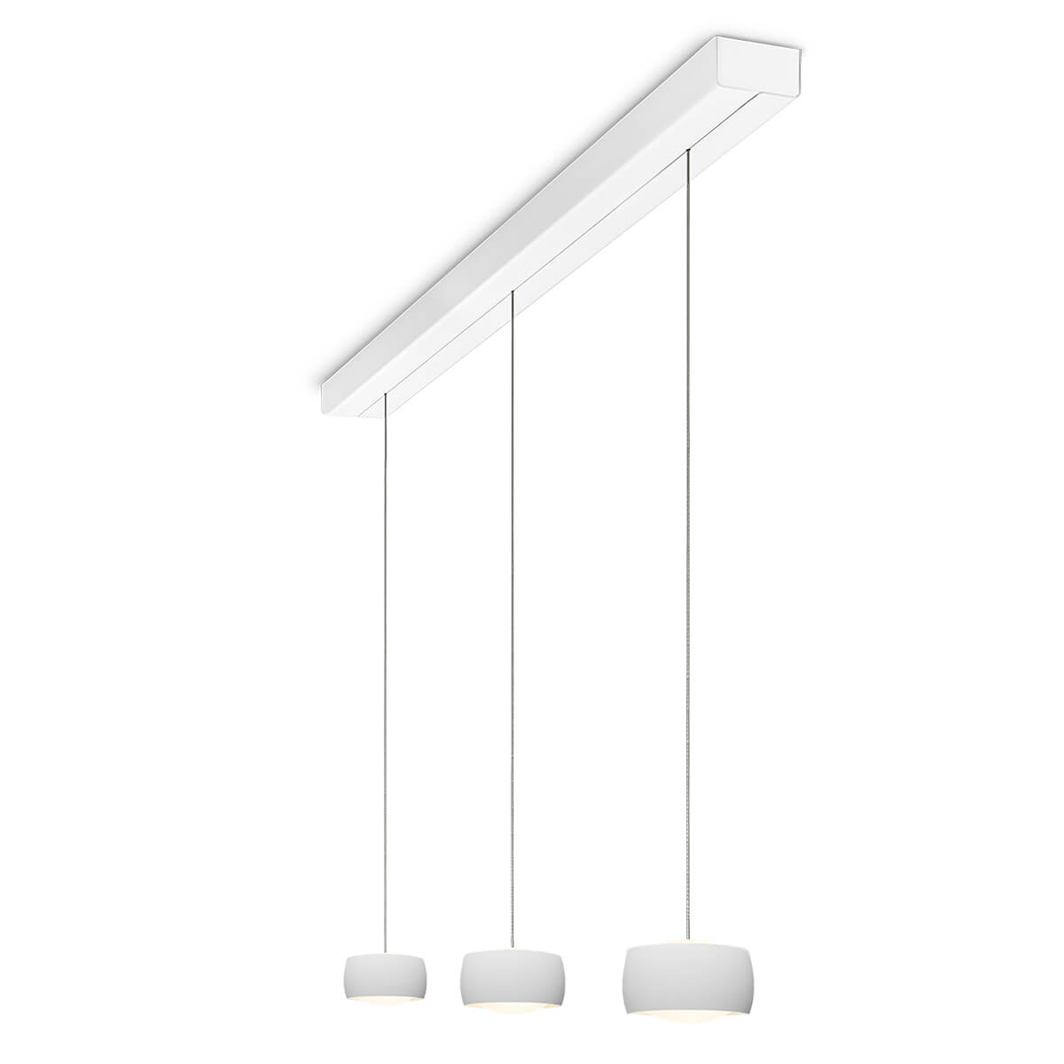 Oligo Grace LED Pendelleuchte, 3-flg., TW, unsichtbare Höhenverstellung, Baldachin: weiß, weiß matt