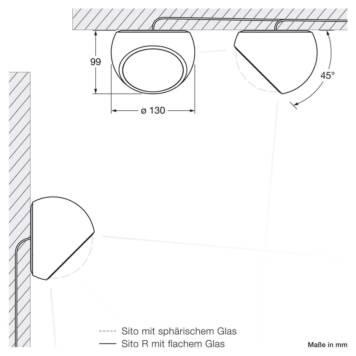 Sito lato Volt C80 Wand- / Deckenleuchte