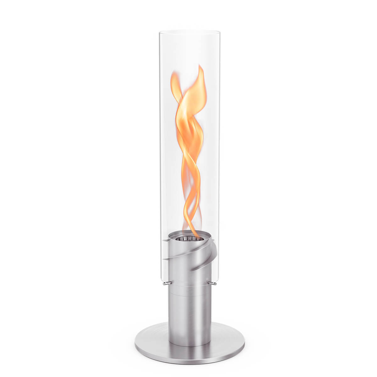 Höfats Spin 1200 Tischfeuer & Windlicht, Silber, mit Spin 1200 Erhöhung, Silber (als Zubehör erhältlich)