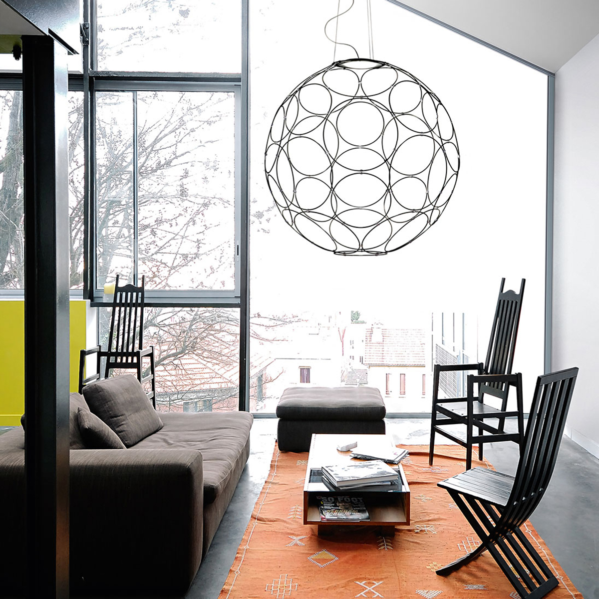 Fabbian Giro Pendelleuchte, Ø: 85 cm, anthrazit, Ambiente