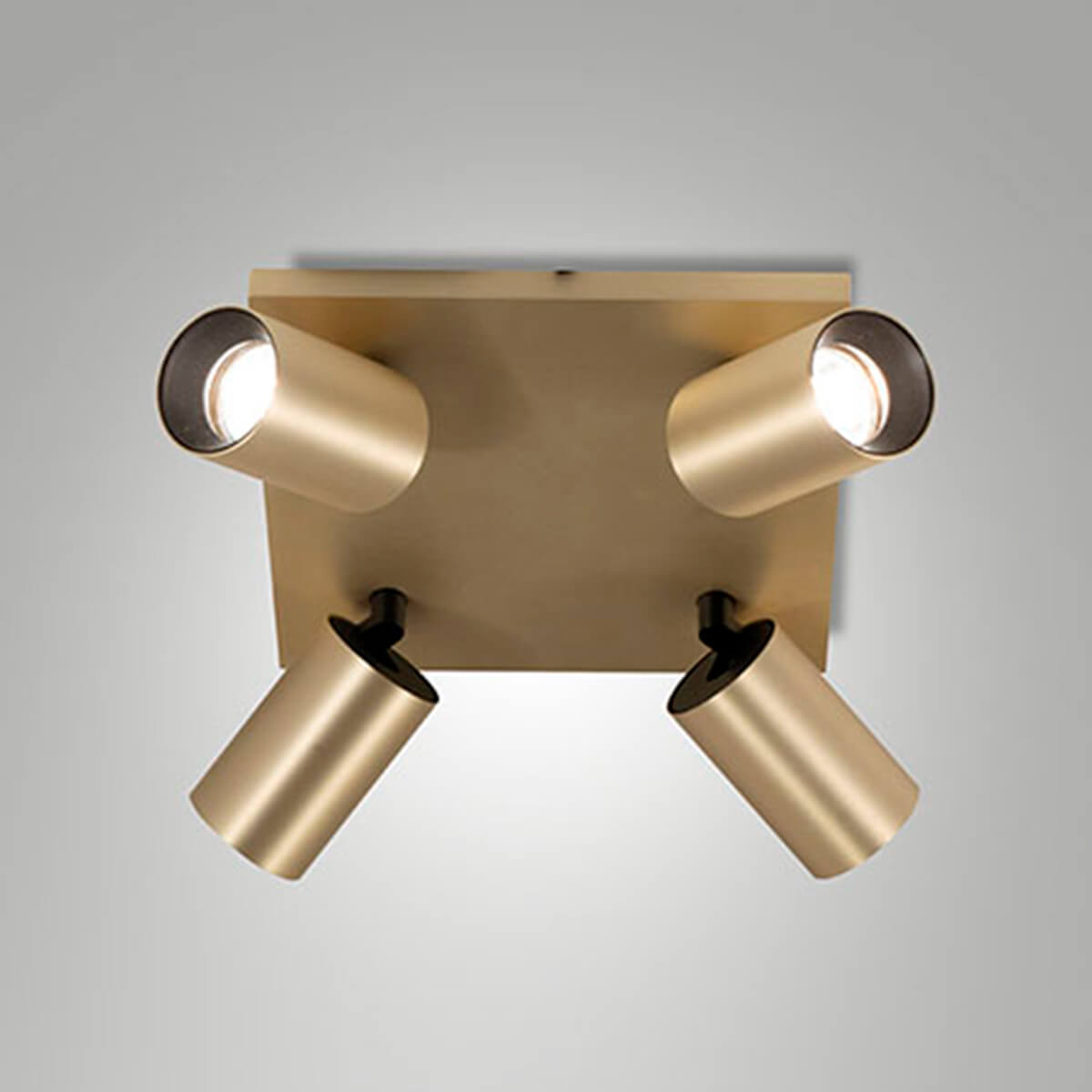 Fabas Luce Flores Deckenstrahler, 4-flg., Messing satiniert