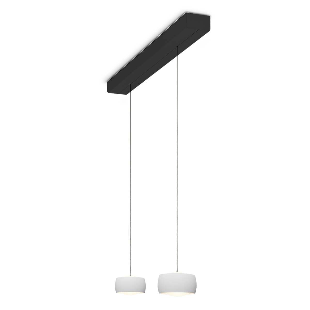 Oligo Grace LED Pendelleuchte, 2-flg., TW, unsichtbare Höhenverstellung, Baldachin: schwarz, weiß matt