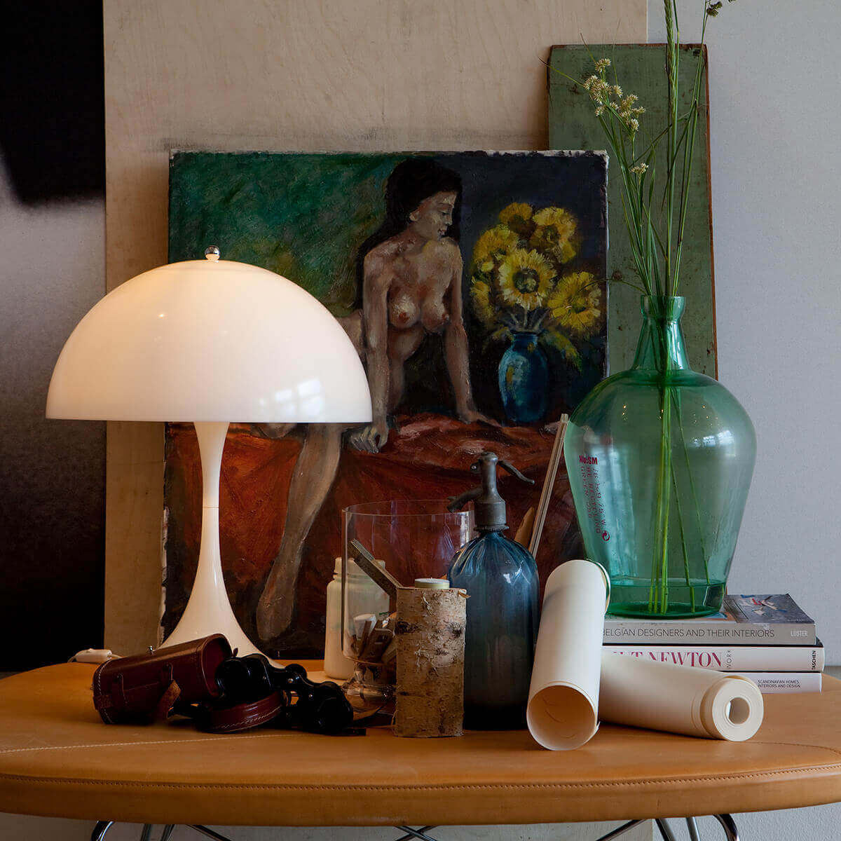 Louis Poulsen Panthella 400 Tischleuchte, Acryl opalweiß – Design by Verner Panton