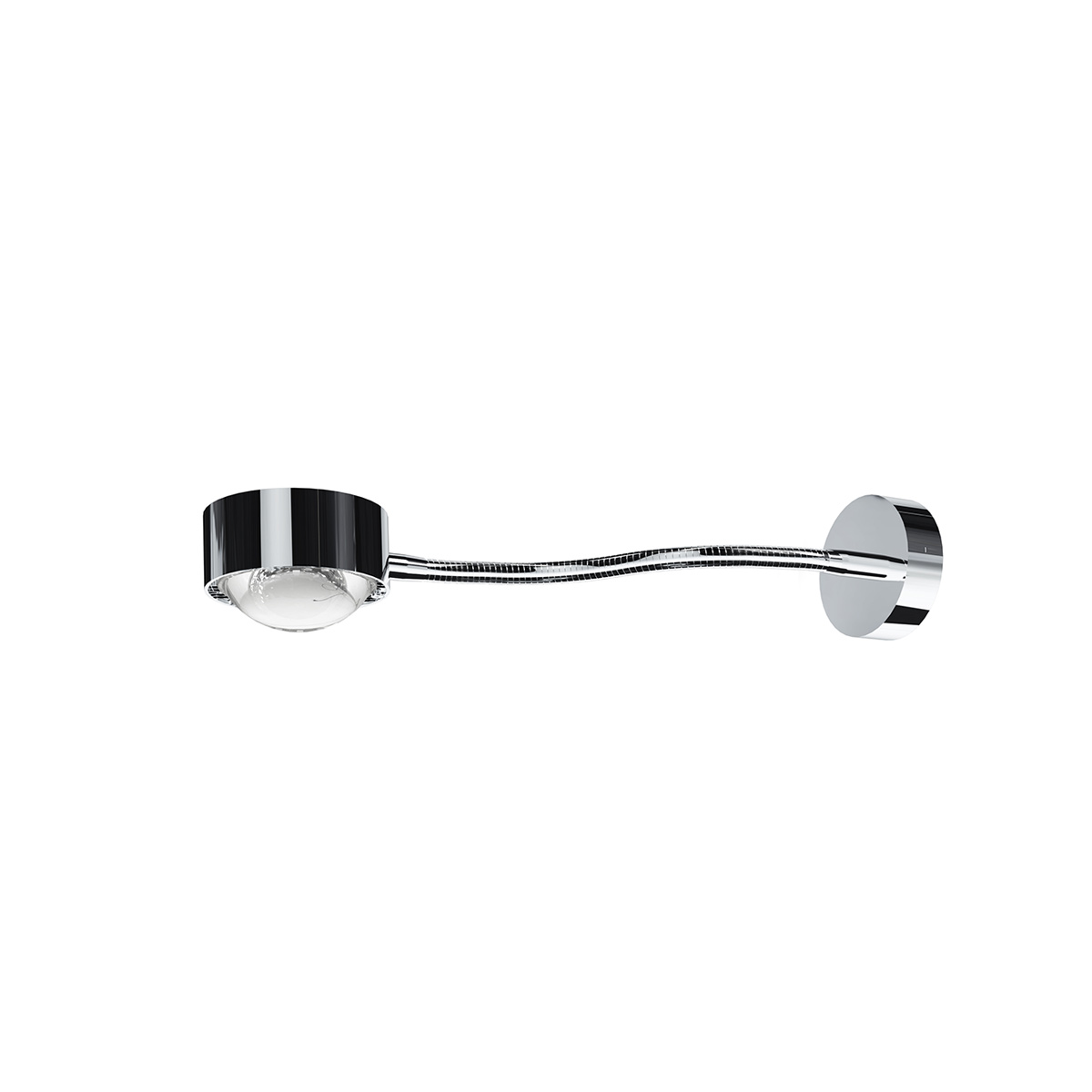 Top Light Puk Mini Flexlight Wall Wandleuchte, Gehäuse, 30 cm, Chrom, mit Glas satiniert / Linse klar (nicht inbegriffen)