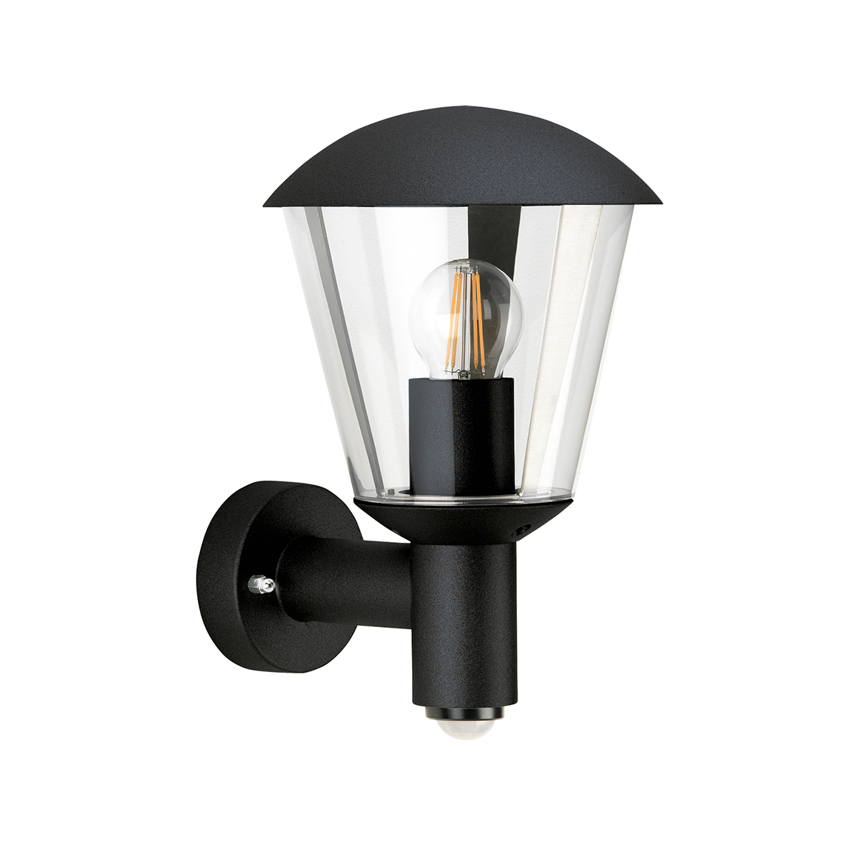 Albert Leuchten 1855 Wandleuchte mit Bewegungsmelder, schwarz 1855 Wandleuchte mit Bewegungsmelder