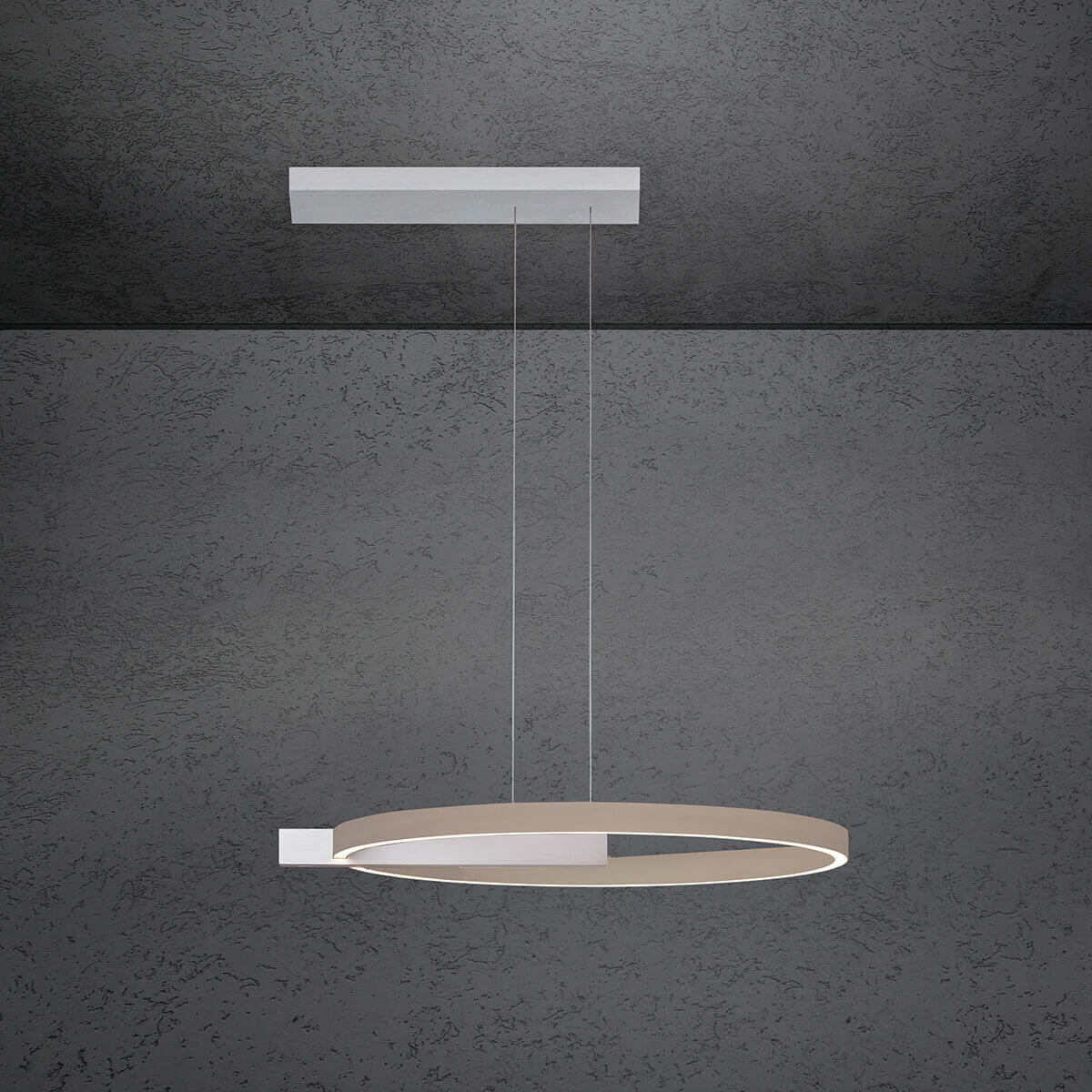 Alu geschliffen / taupe eloxal