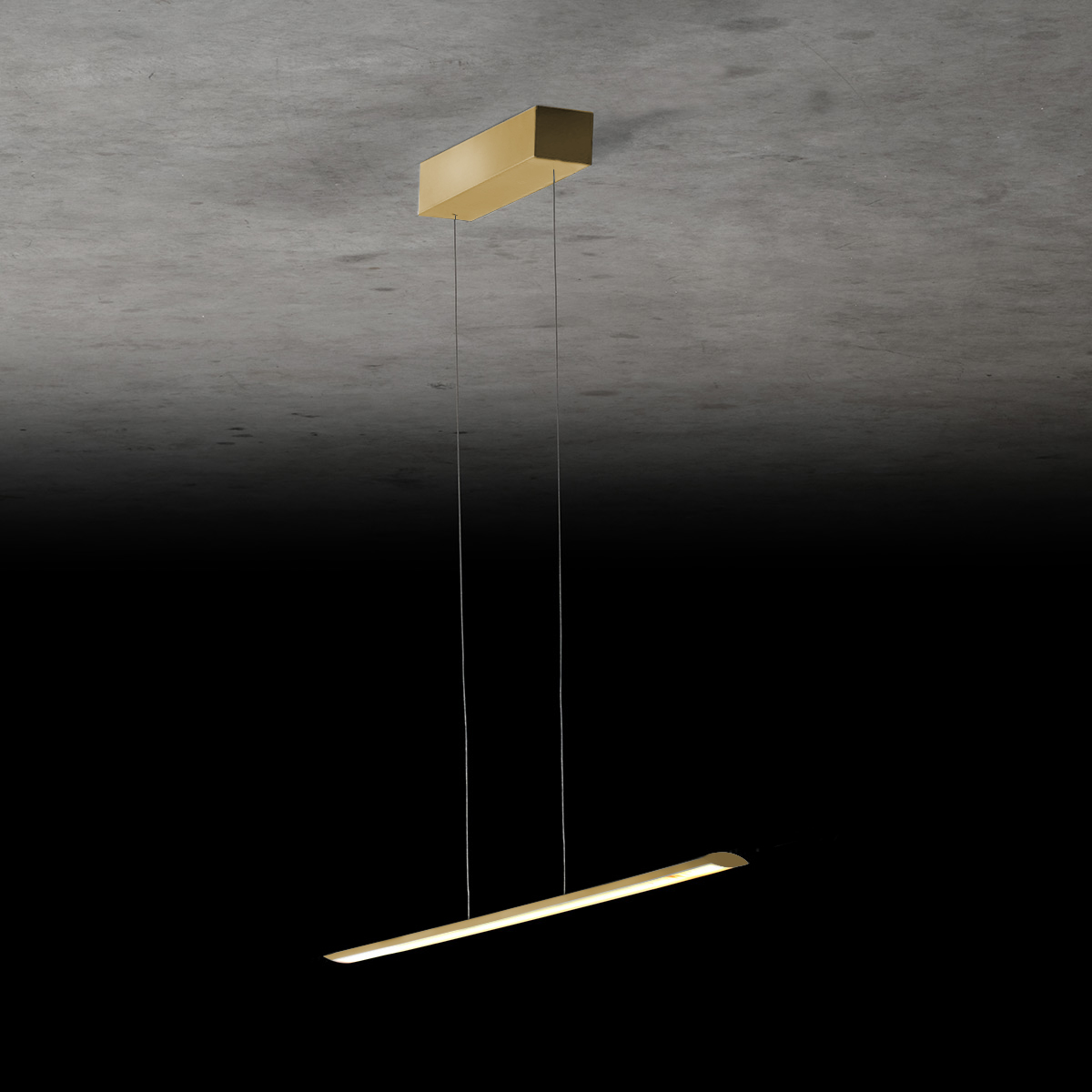 Holtkötter Epsilon RR LED Pendelleuchte, Länge: 83 cm, Eloxal Messing