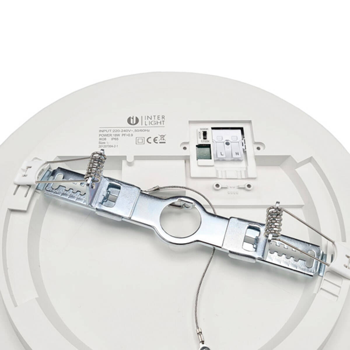 Interlight Edge LED Deckenleuchte IP65, Ø: 28 cm, weiß, Steckklemme und Schalter zum Umschalten der Lichtfarbe