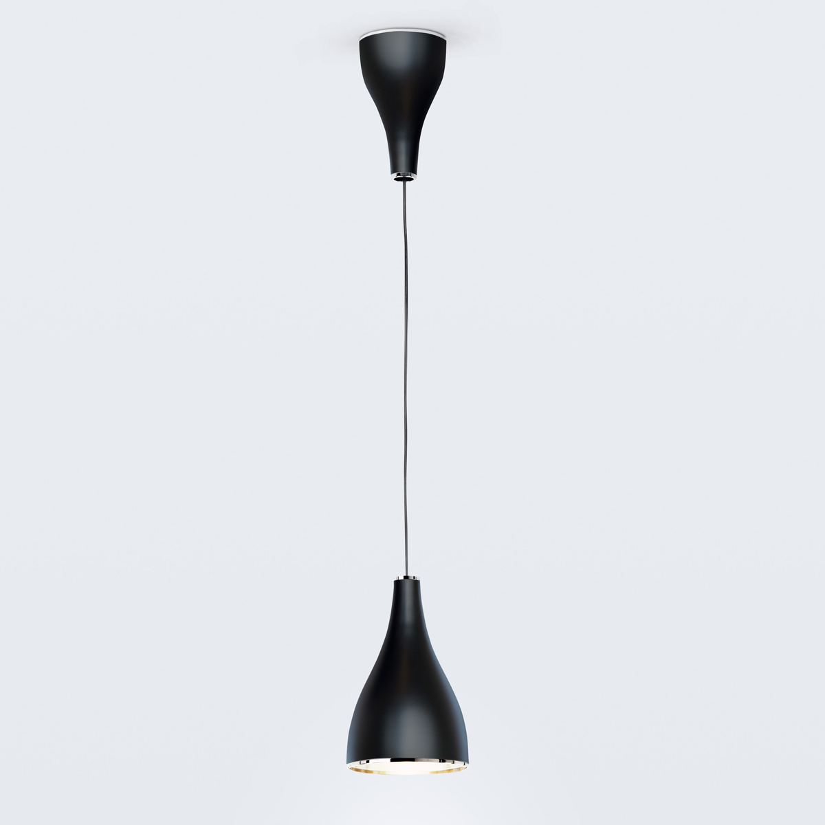 Serien.lighting One Eighty Suspension mit Höhenverstellung, L, Ø: 16 cm, schwarz lackiert