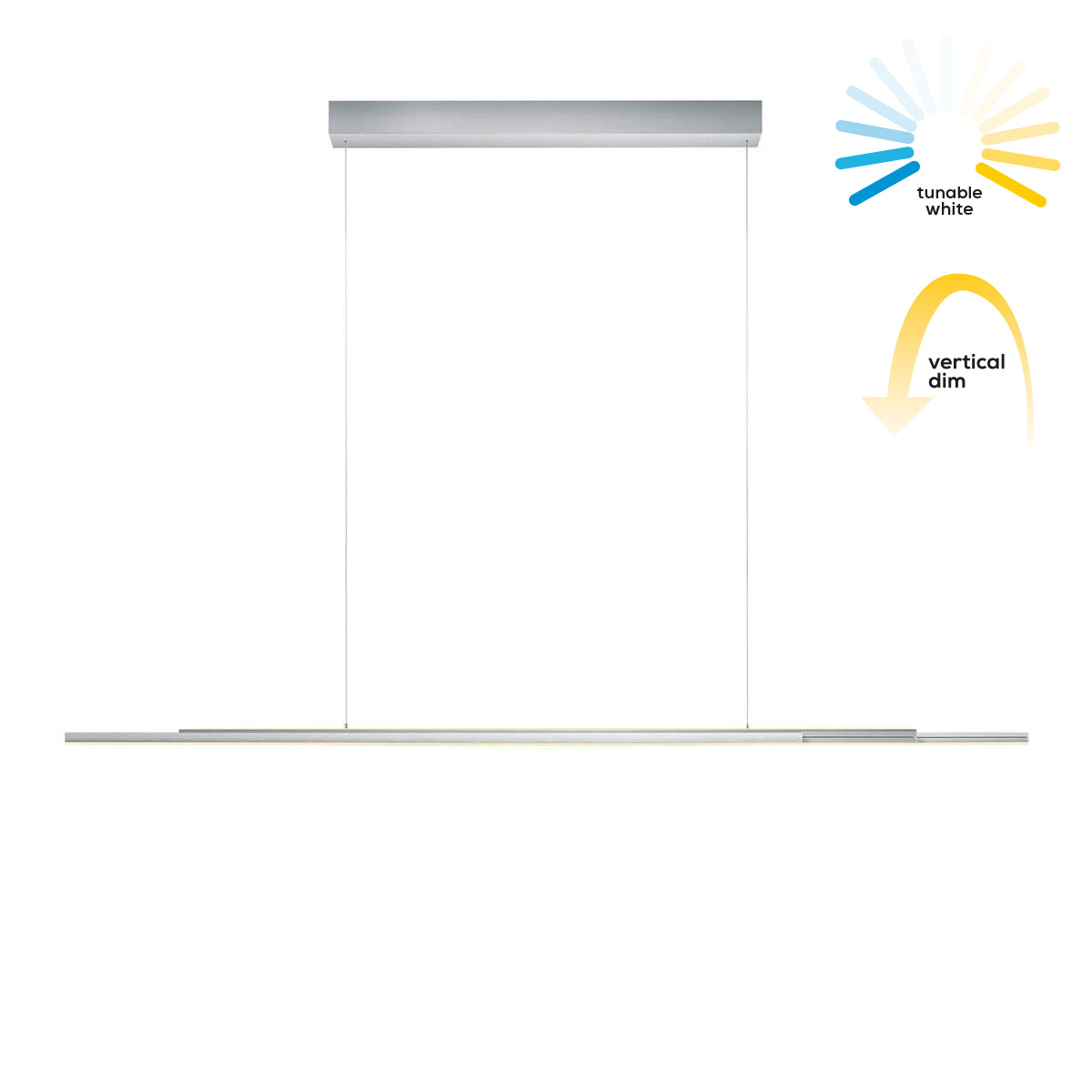 Bankamp Lightline III flex up & down LED Pendelleuchte, Tunable White & Vertical dim, Alu eloxiert