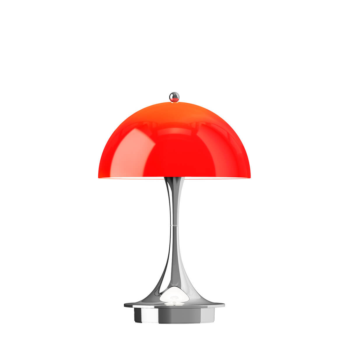 Louis Poulsen Panthella 160 Portable LED Akkuleuchte The Originals opal rot / Chrom