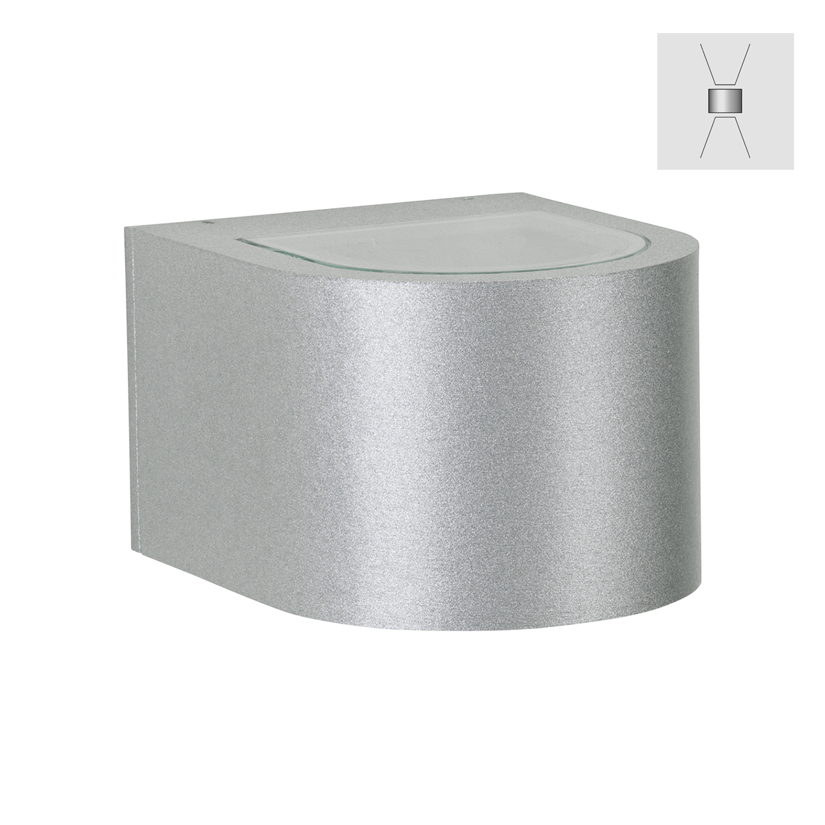 Albert Leuchten 2340 Wandstrahler, breit/breit, Silber