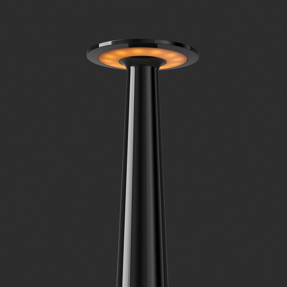 IP44.DE Lix skinny LED Akkuleuchte, Dim-to-Amber, dark chrome (dunkles Chrom)