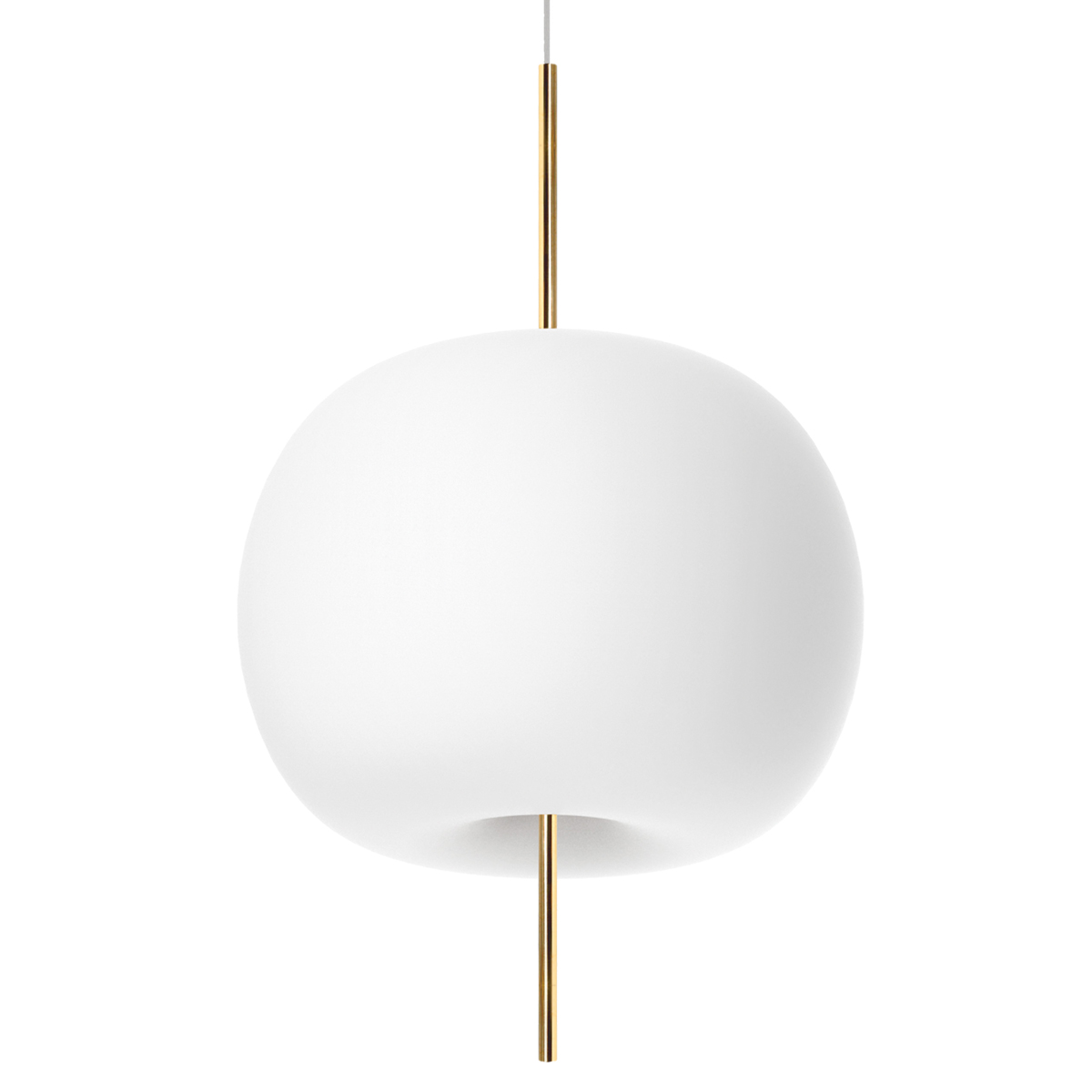 Kundalini Kushi XL Pendelleuchte, opalweiß / Messing