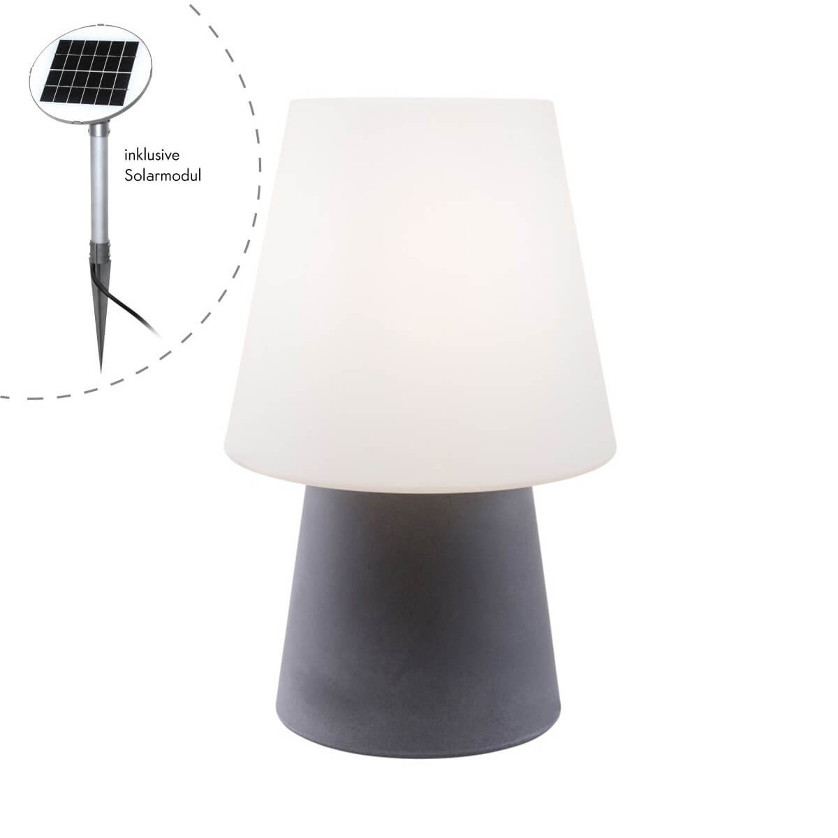 8 seasons design No. 1 LED Solar-Tischleuchte, grau