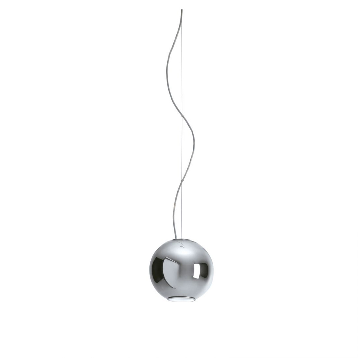 Fontana Arte Globo Di Luce Pendelleuchte, Ø: 20 cm, Silber metallisiert Globo Di Luce Pendelleuchte