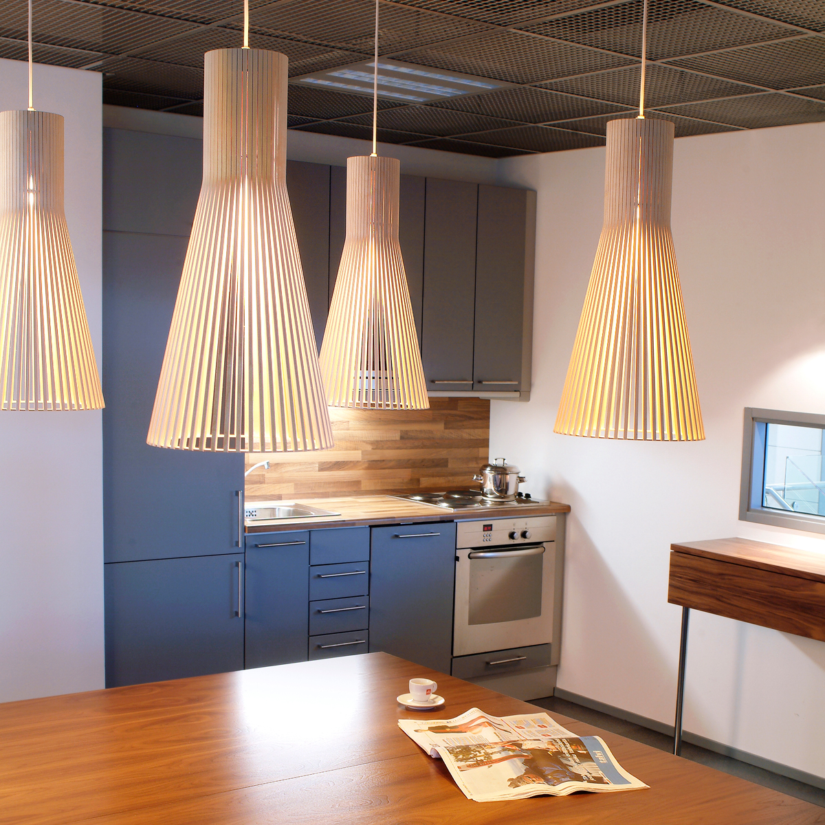 Secto Design Secto 4200 Pendelleuchte, weiß laminiert, Kabel: weiß
