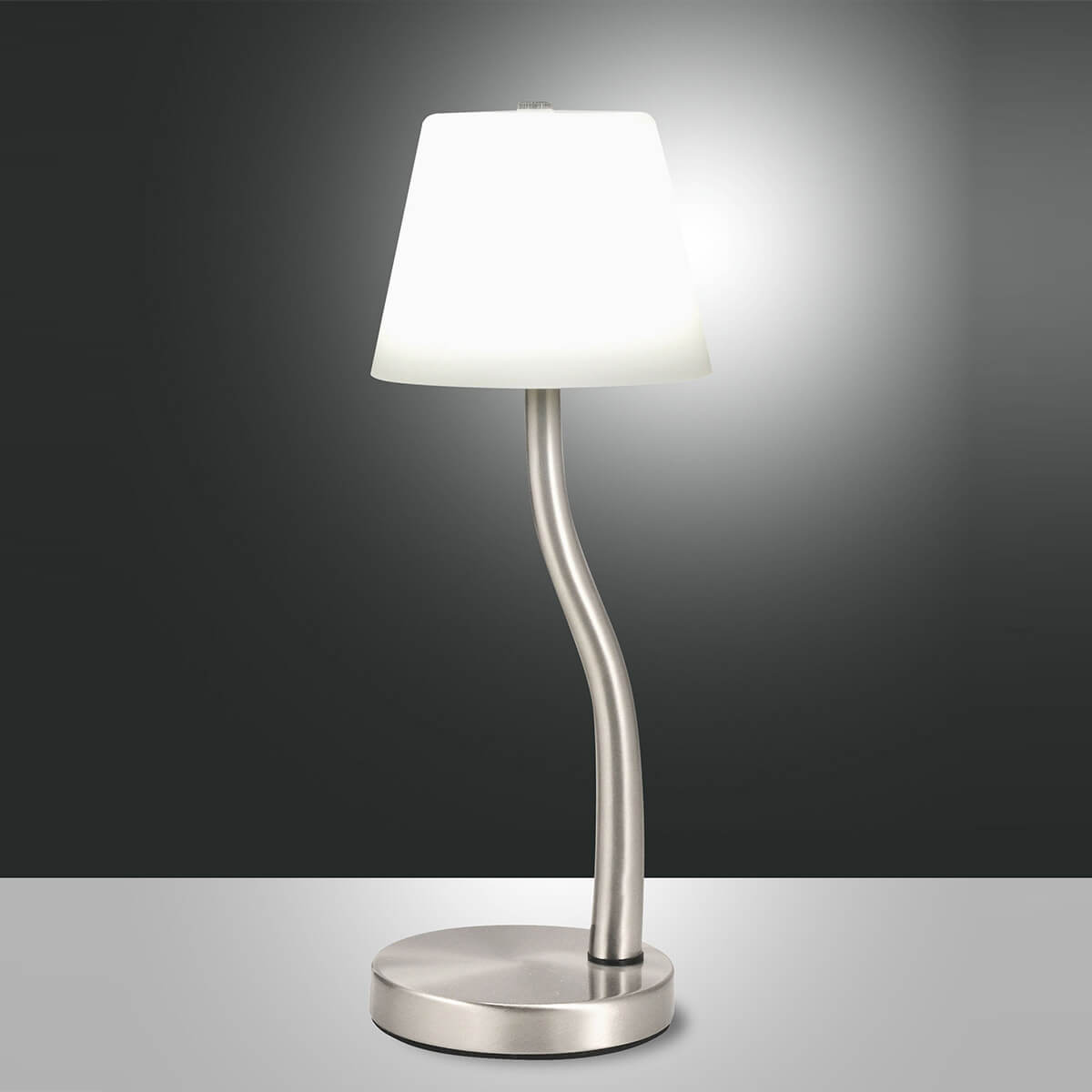 Fabas Luce Ibla LED Tischleuchte, Nickel satiniert