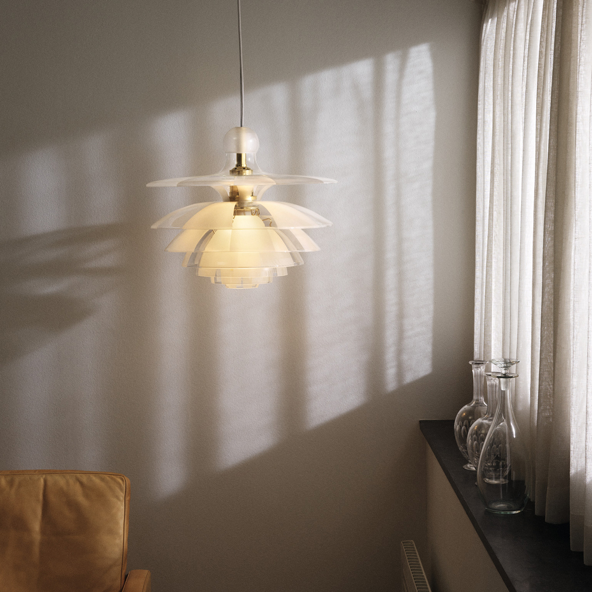 Louis Poulsen PH Septima Pendelleuchte, Messing, Glas: klar / matt