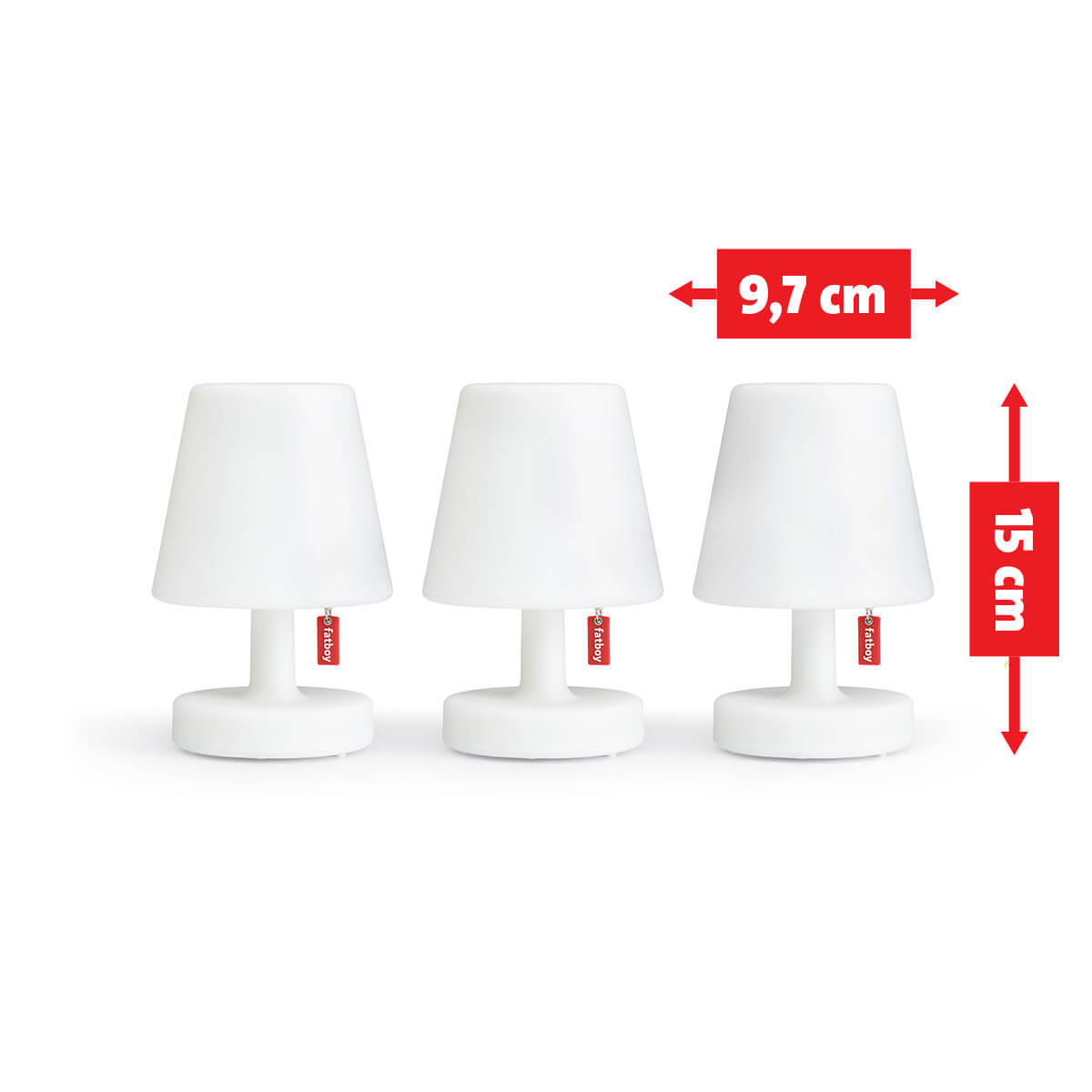 Fatboy Edison the Mini LED Akkuleuchte, 3er-Set, Maßzeichnung