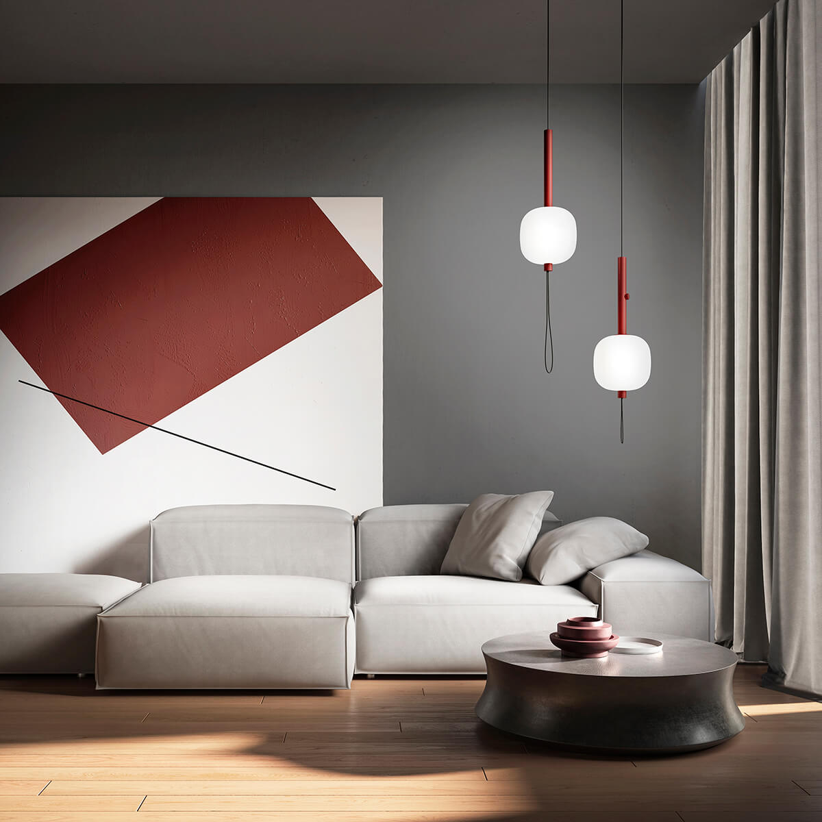 Kdln Motus LED Pendelleuchte, rot