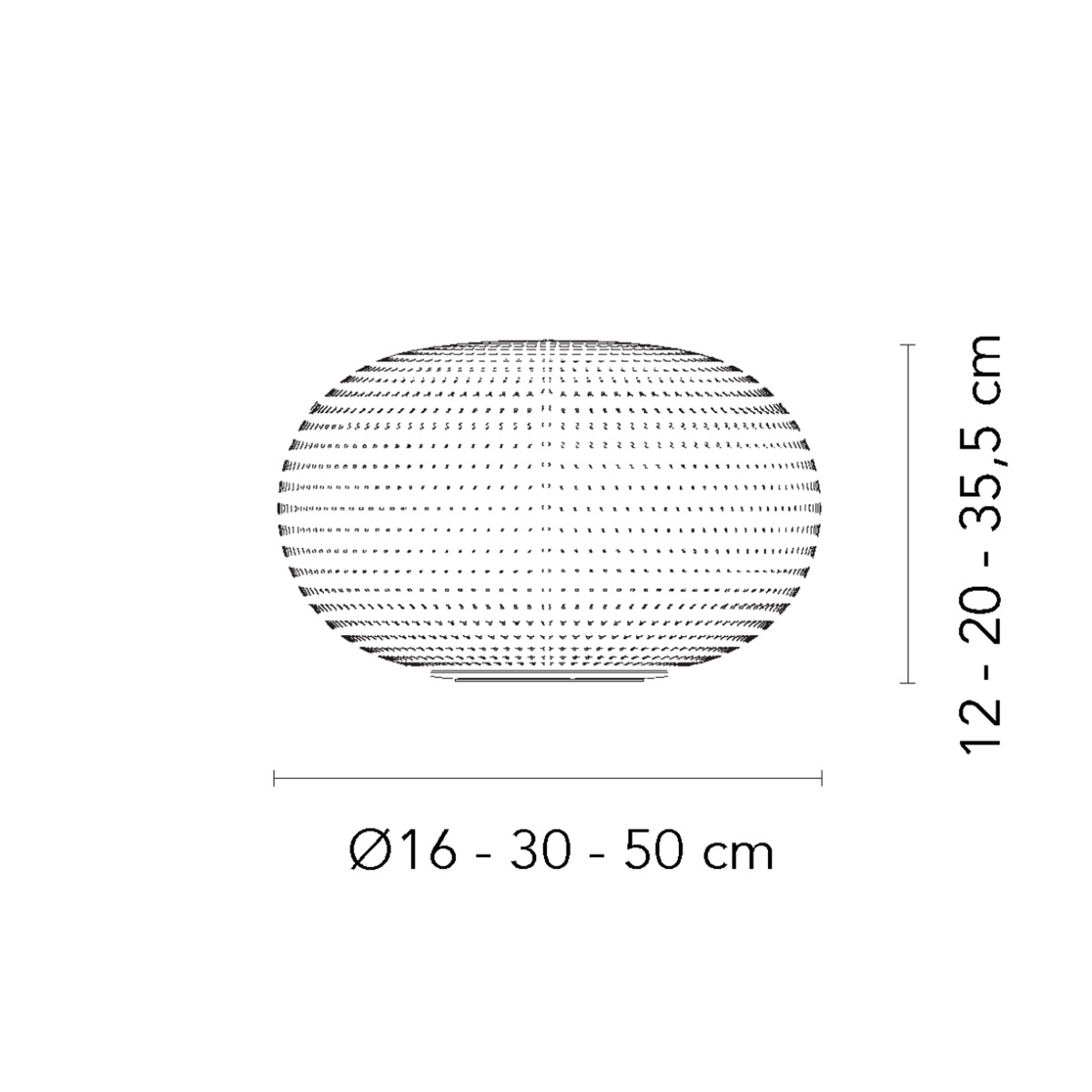 Fontana Arte Bianca Tischleuchte, Maßzeichnung