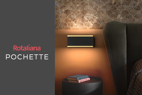 Rotaliana Pochette Wandleuchten in Flur und Schlafzimmer mit direkter und indirekter Lichtwirkung