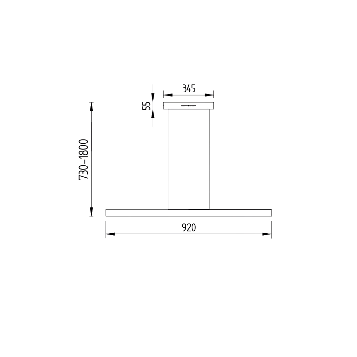 Knapstein Runa-92 LED Pendelleuchte, Maßzeichnung
