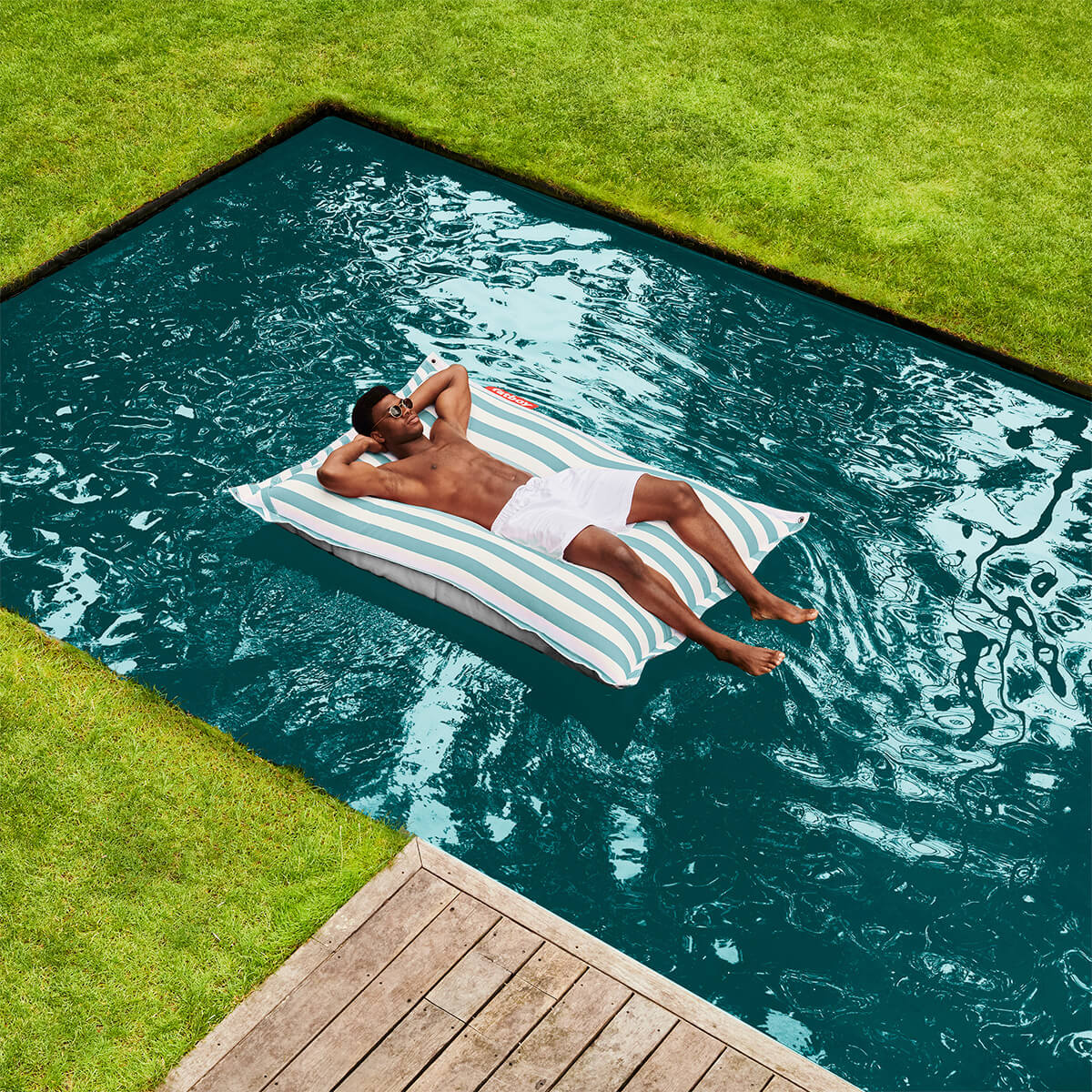 Fatboy The Original Floatzac Sitzsack & Luftmatratze, Stripe Azur
