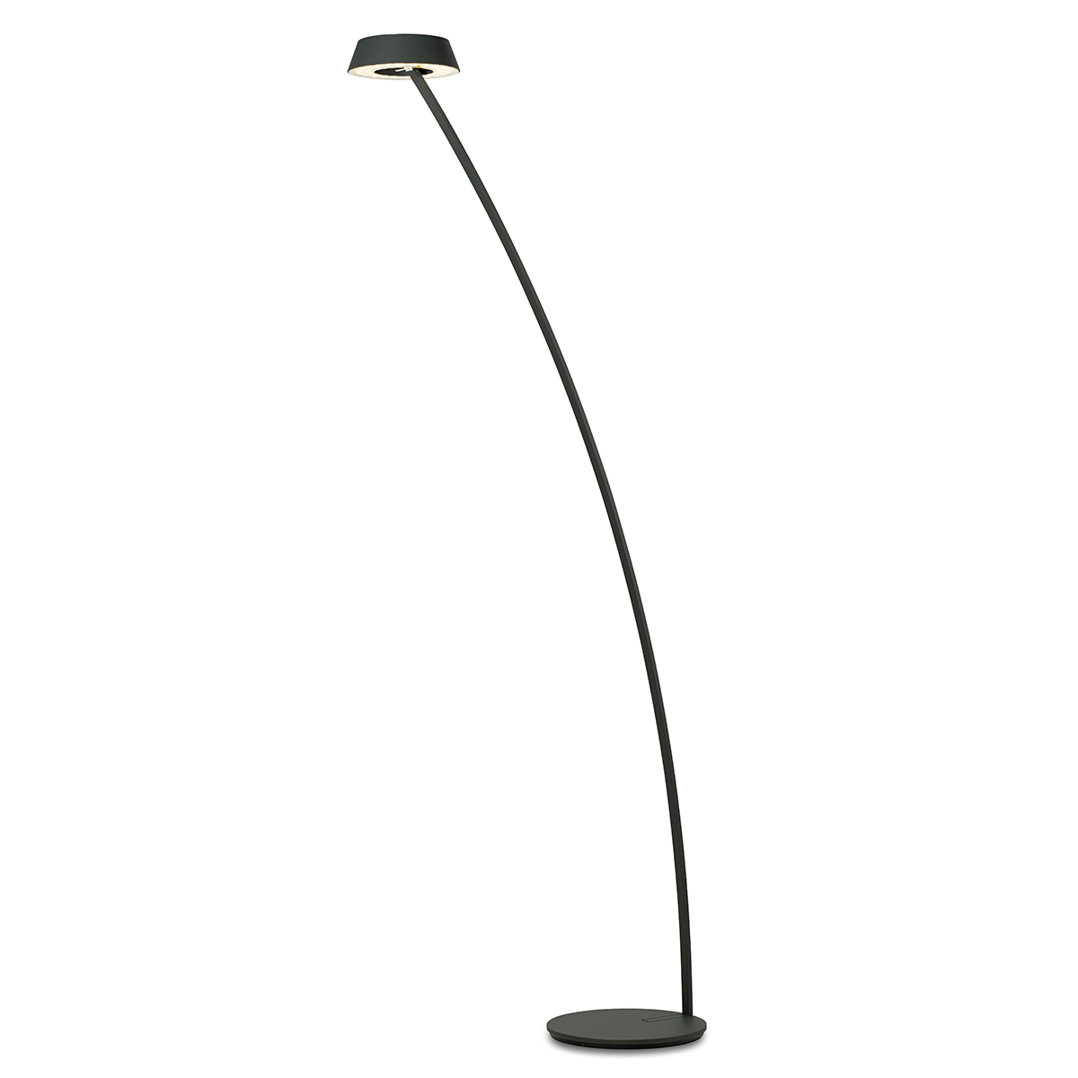 Oligo Glance LED Stehleuchte, gebogen, schwarz matt