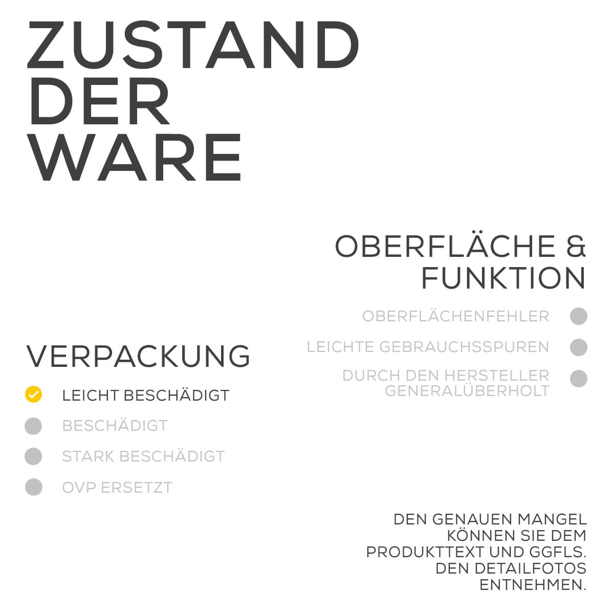 Zustand der Ware