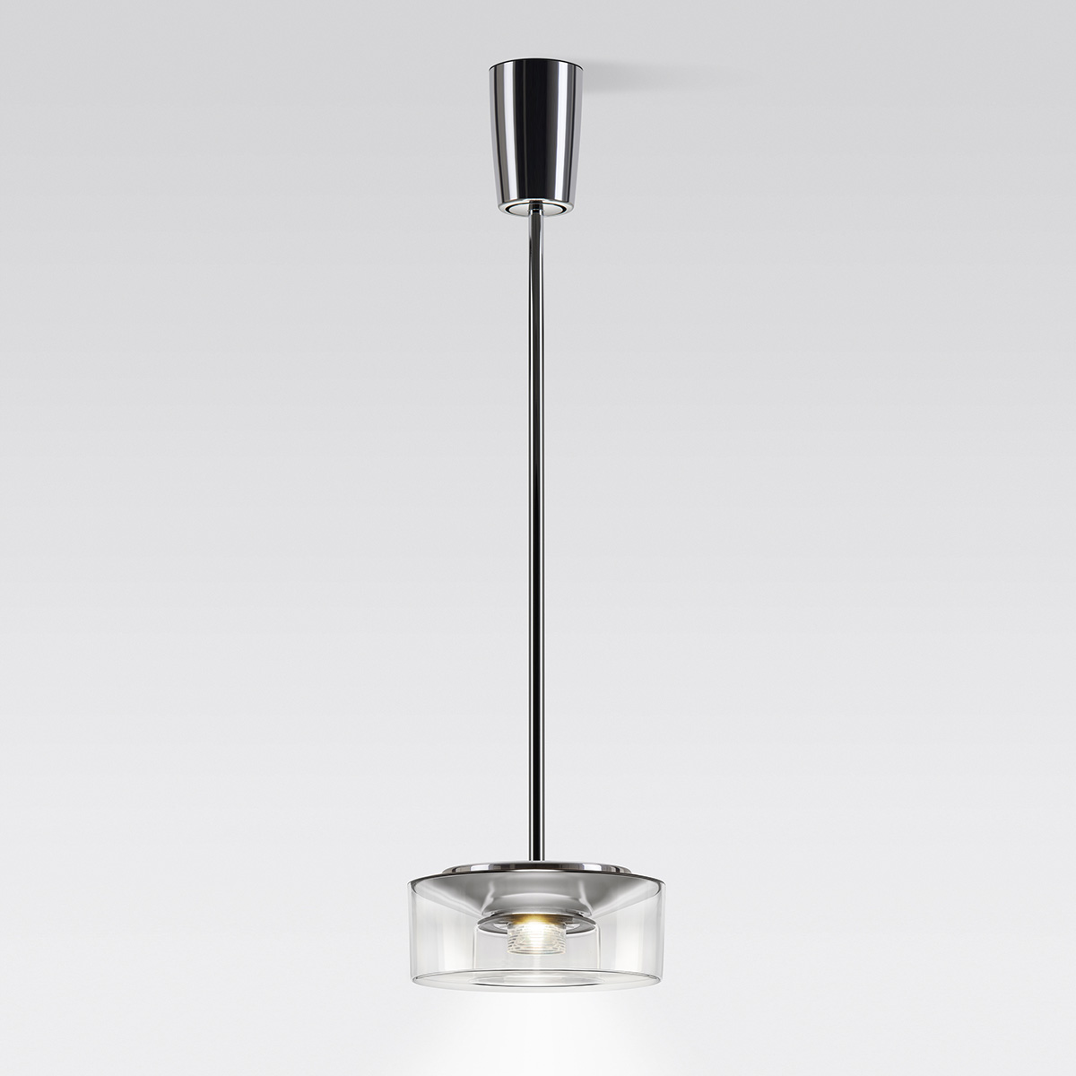 Serien.lighting Curling Suspension Tube M LED Pendelleuchte, 3000 K, Acryl klar (©serien.lighting)