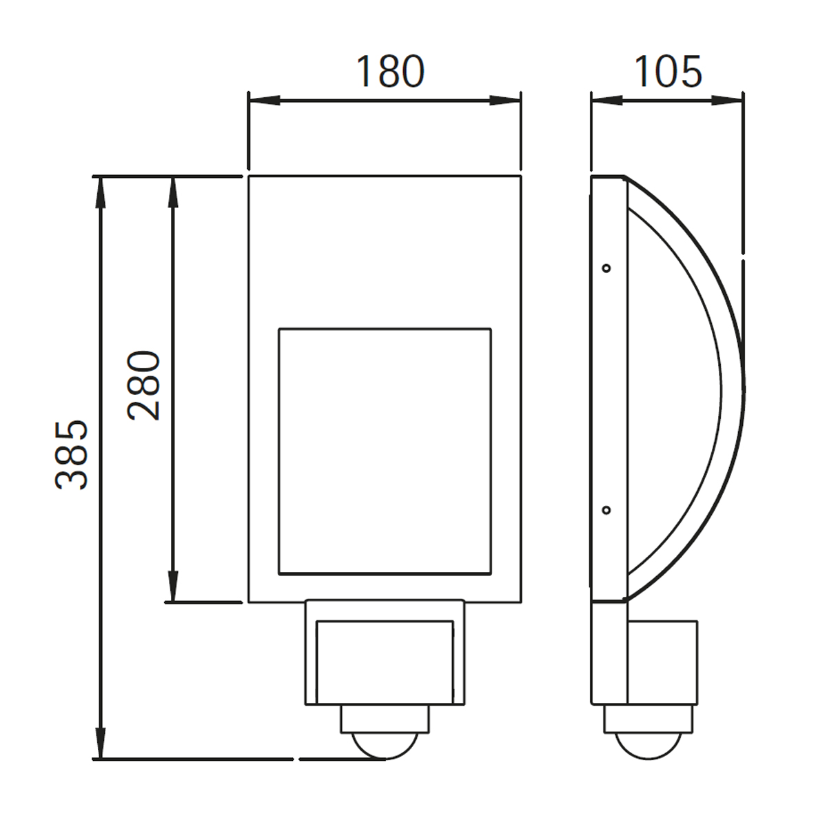 Albert Leuchten 6961/2 Außenwandleuchte, Edelstahl, mit Bewegungsmelder