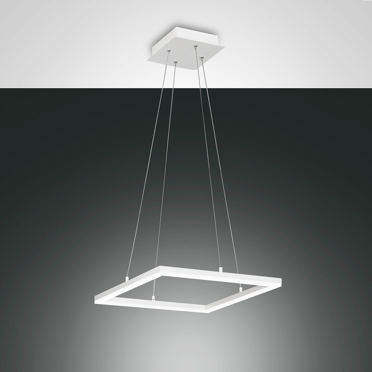 Fabas Luce Bard LED Pendelleuchte, quadratisch, weiß
