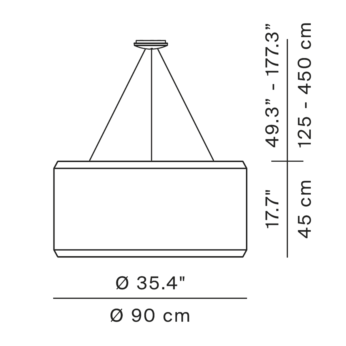 Luceplan Silenzio Sospensione, Ø: 90 cm