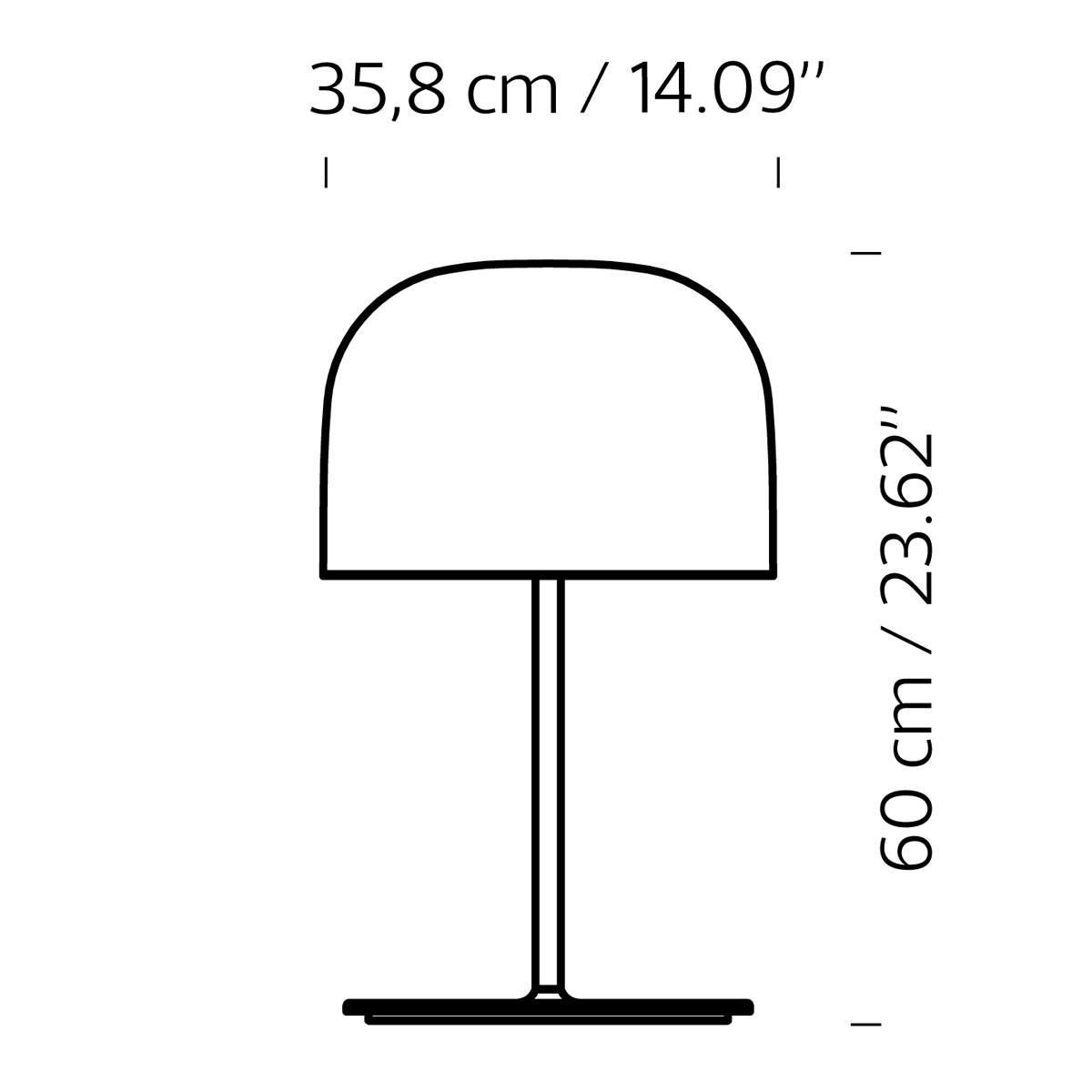 Fontana Arte Equatore LED Tischleuchte, Höhe: 60 cm