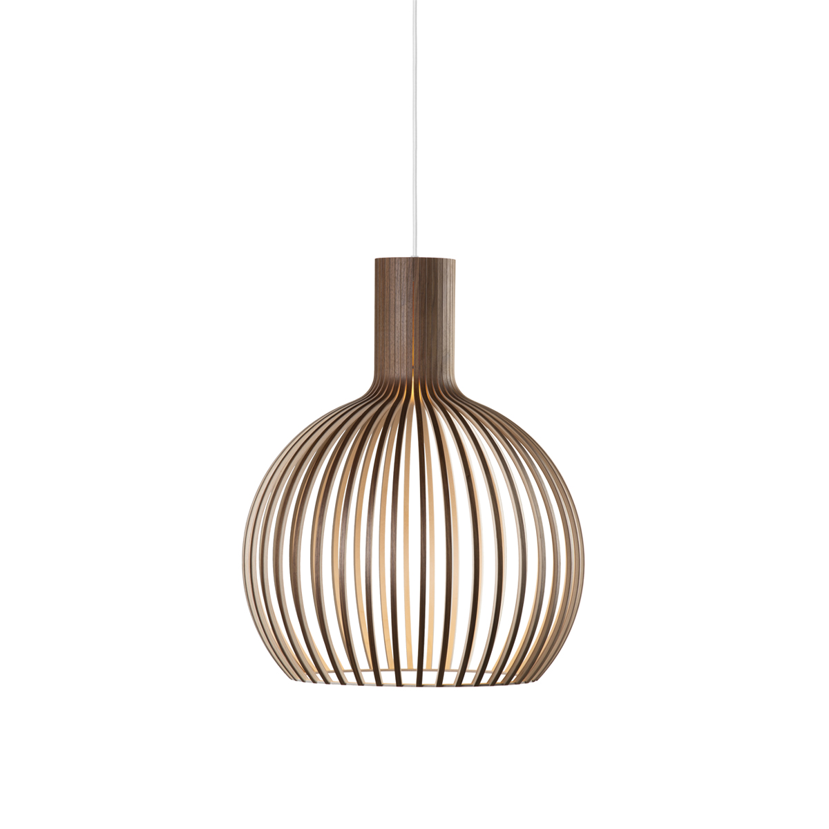 Secto Design Octo Small 4241 Pendelleuchte, Walnussfurnier, Kabel: weiß