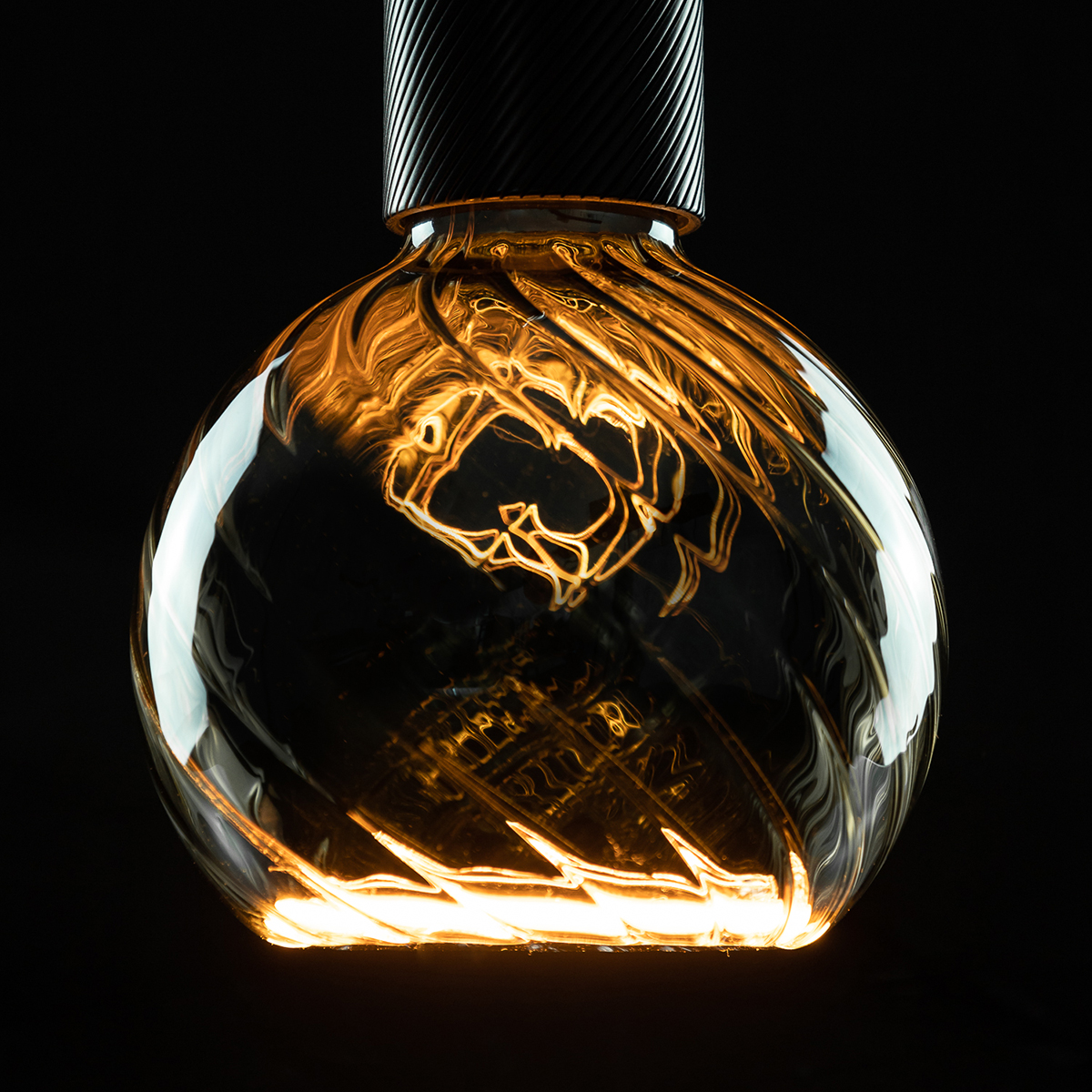 Segula LED Floating Globe 125 twisted smokey grau E27, 6 W, 1900 K, dimmbar, Ø: 12,5 cm