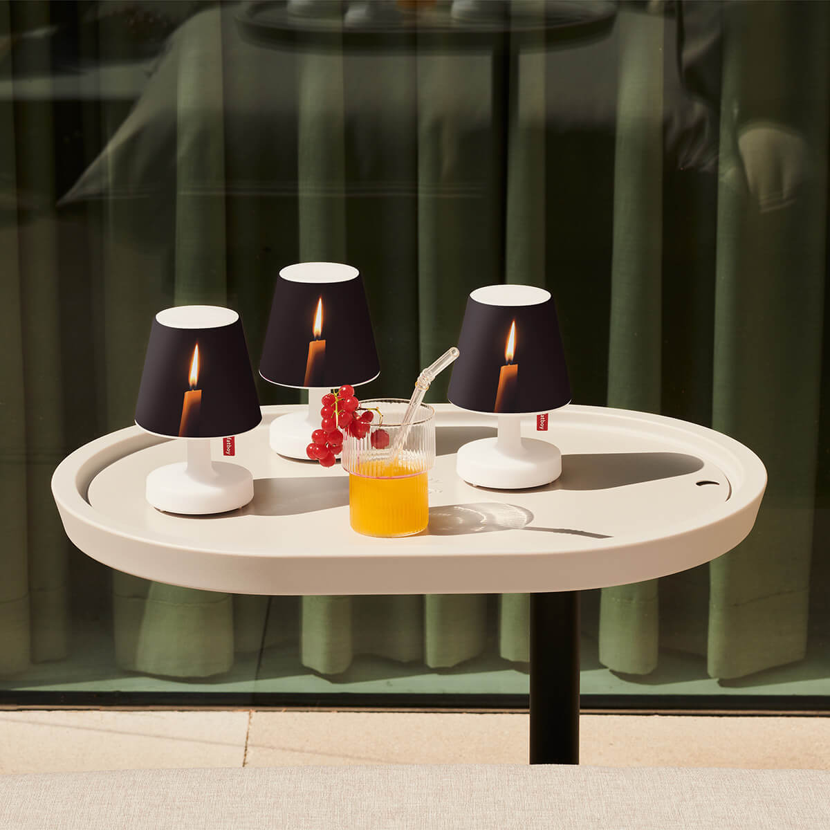 Fatboy Edison the Mini LED Akkuleuchte, 3er-Set, mit Mini Cappie Set Candle Light, Kerzenmotiv