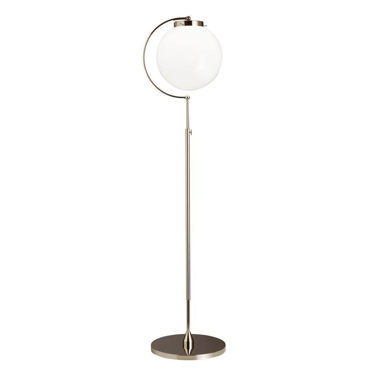 Tecnolumen DSL 23 Bauhaus Stehleuchte, Metall vernickelt, Schirm: Opalglas