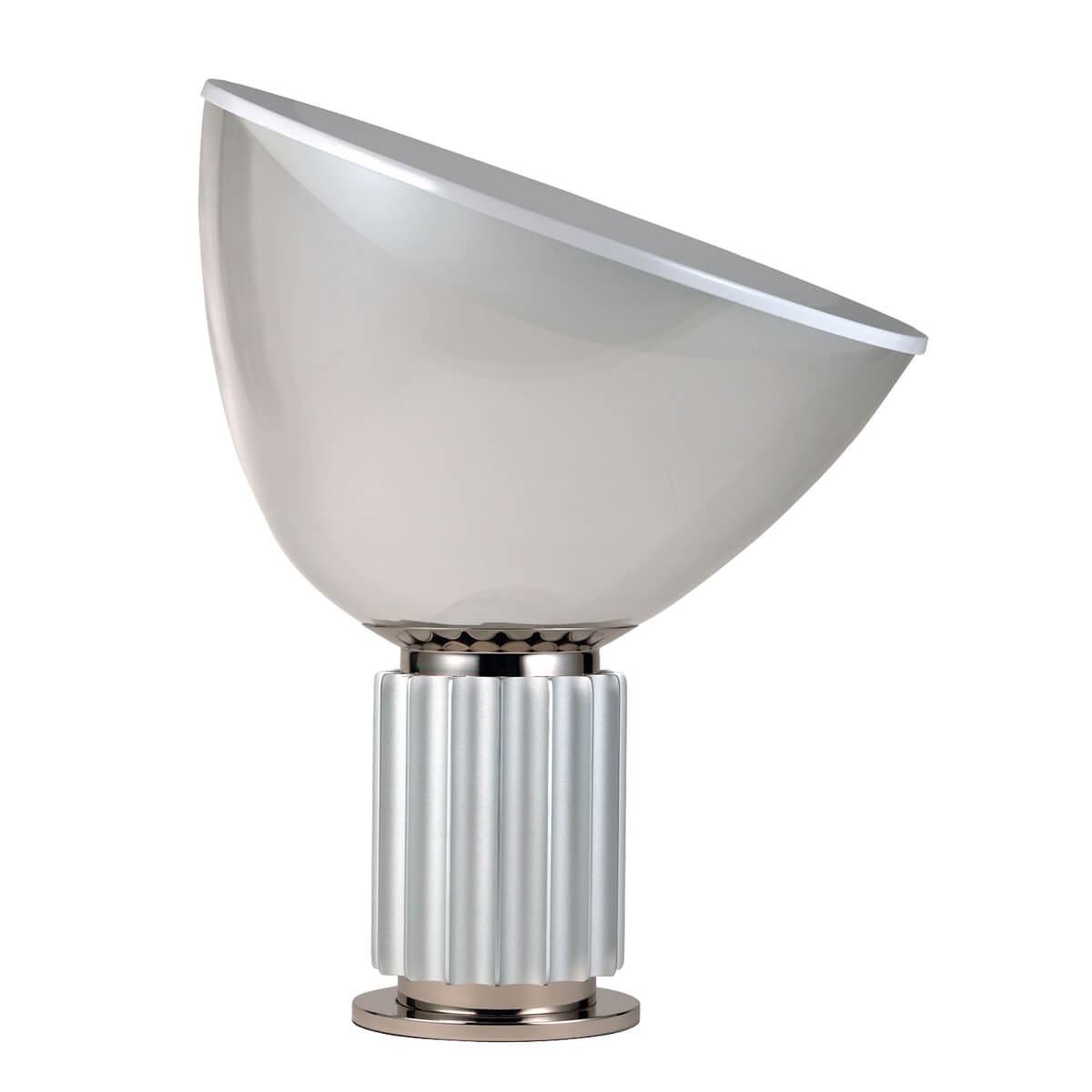 Flos Taccia LED Tischleuchte, Silber eloxiert